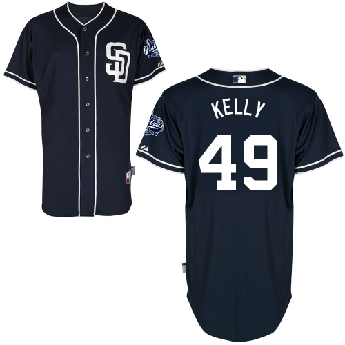 Casey Kelly #49 MLB Jersey-San Diego Padres Men's Authentic Alternate 1 Cool Base Baseball Jersey